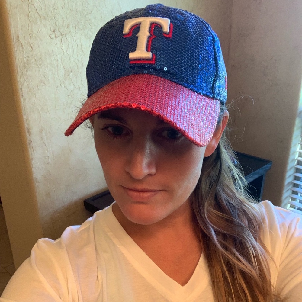 SOLD ON MERCARI Texas Rangers girls hat.